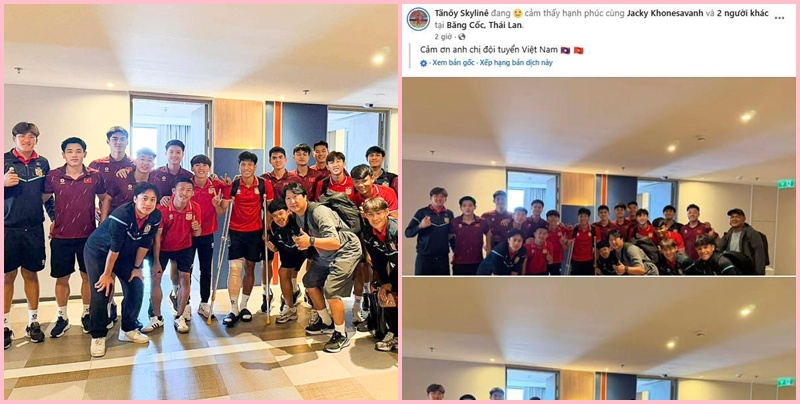 U22 Việt Nam bất ngờ tặng tiền cầu thủ Lào bị gãy chân